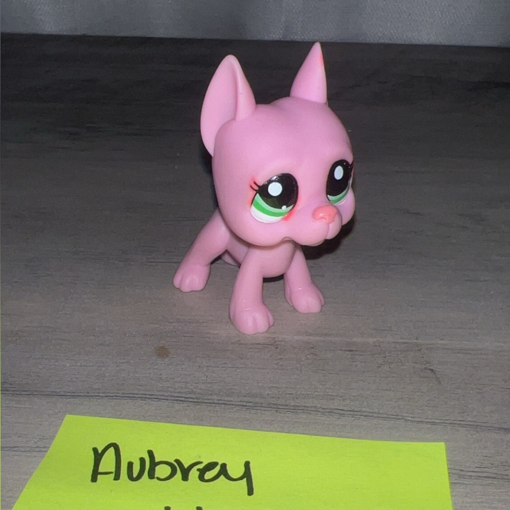 Littlest Pet Shop 2598 LPS Authentic Pink Great Dane Green Eyes - Blind Bag
